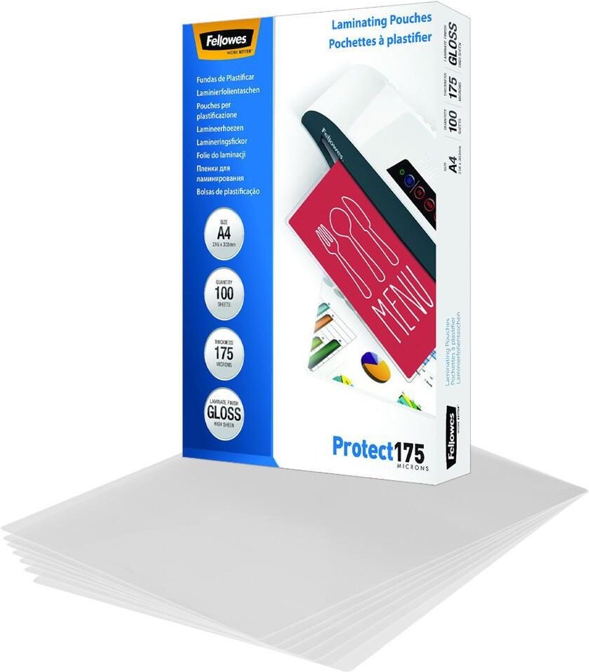 Fellowes Laminierfolien glänzend 175 mikron A4