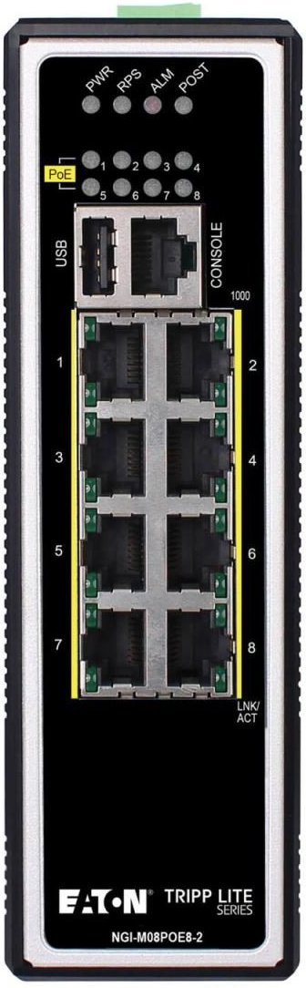 Eaton Tripp Lite Series 8-Port Managed Industrial Gigabit Ethernet Switch - Layer 2