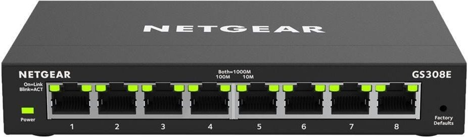 NETGEAR Plus GS308E - Switch - Smart - 8 x 10/100/1000 GS308E-100PES