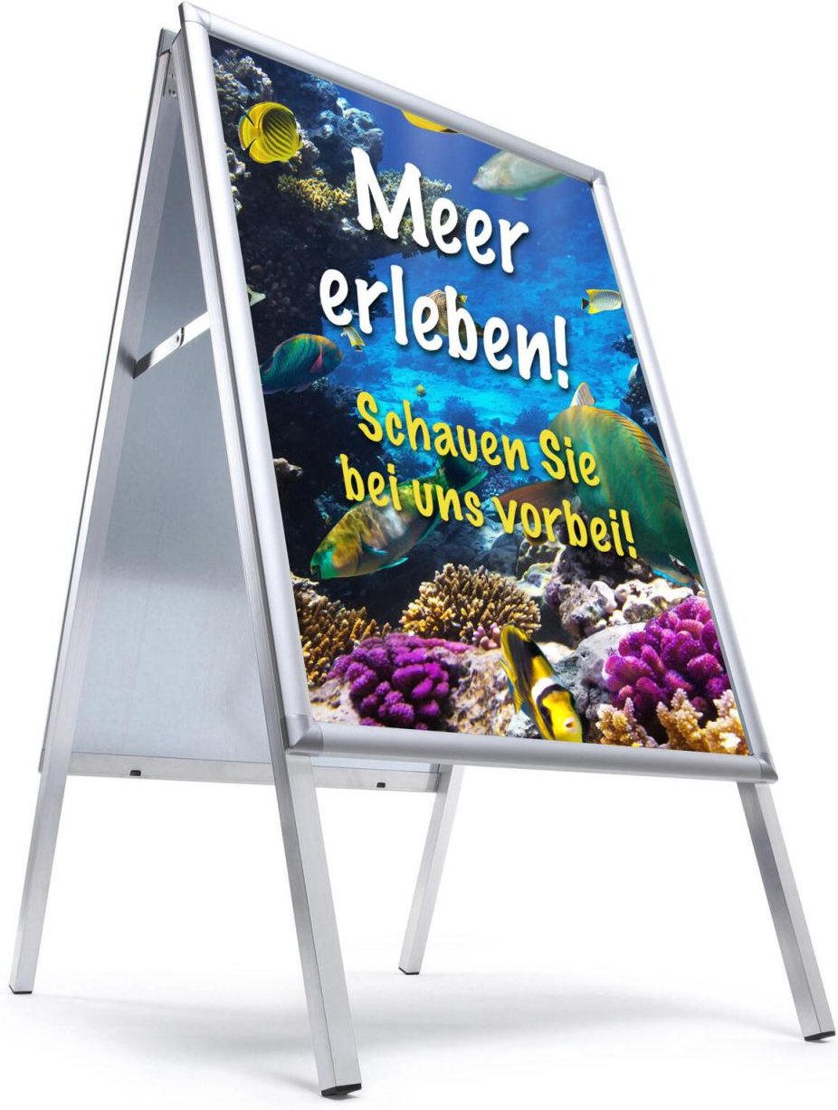 Thumbnail - Showdown® Displays Standard Rondo Kundenstopper DIN A0, DIN A1 2-Fach silber