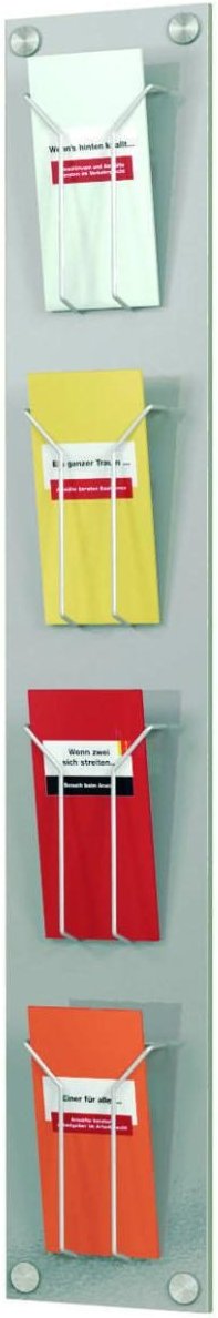 Kerkmann Wandprospekthalter 1/3 DIN A4 4-Fach alusilber