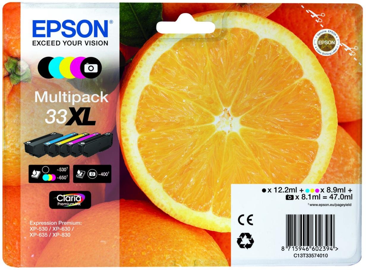 Epson Original 33XL Orange Druckerpatronen - 5er Multipack (C13T33574011)