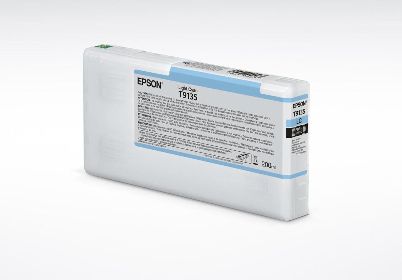 Epson Original T9135 Druckerpatrone cyan hell 200ml (C13T913500)