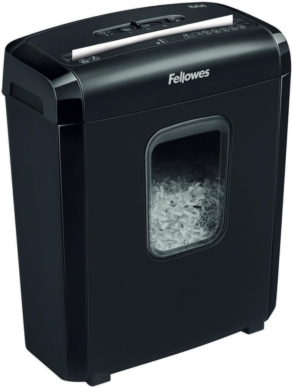 Fellowes Powershred 6M Aktenvernichter mit Partikelschnitt bis 6 Blatt schwarz