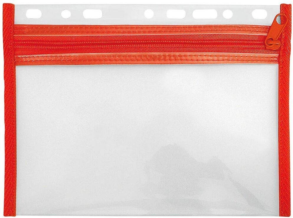 Thumbnail - VELOFLEX Reißverschlussbeutel VELOBAG® A5 - transparent/rot