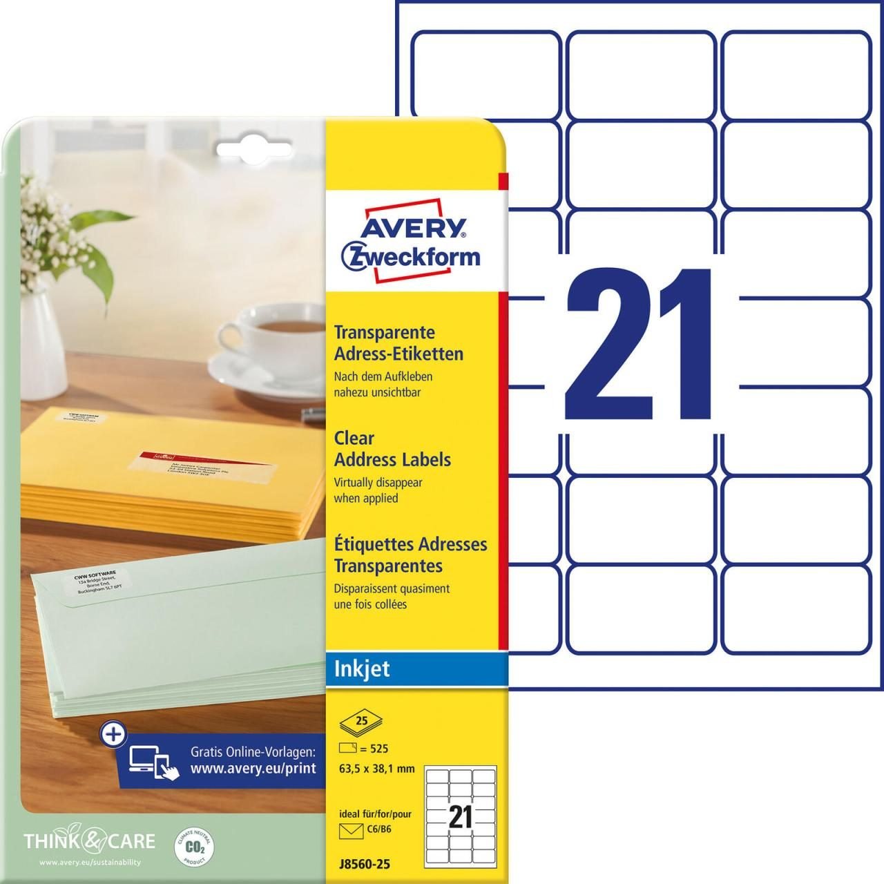 Thumbnail - AVERY Zweckform Folien-Adressetiketten 63,5 x 38,1 mm