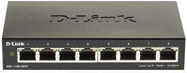 D-Link DGS 1100-08V2 - Switch - Smart - 8 x 10/100/1000 - Desktop - AC 100/240 V