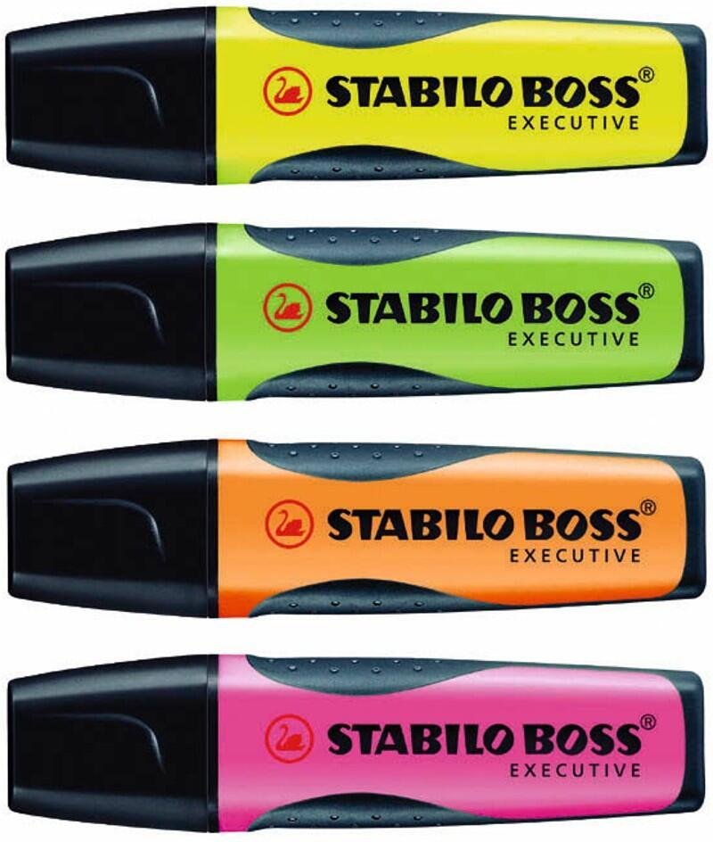 STABILO BOSS EXECUTIVE Textmarker - farbsortiert - 4 Stück