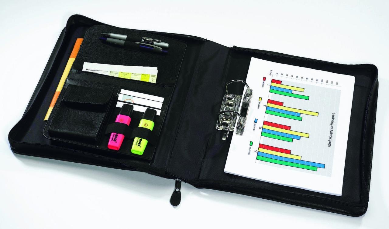 Thumbnail - Alassio Ringbuchmappe BERGAMO für DIN A4 schwarz