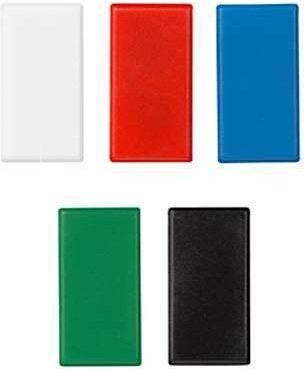 Magnete 2,8 x 5,5 x 0,75 je 2x schwarz, weiß, blau, rot, grün