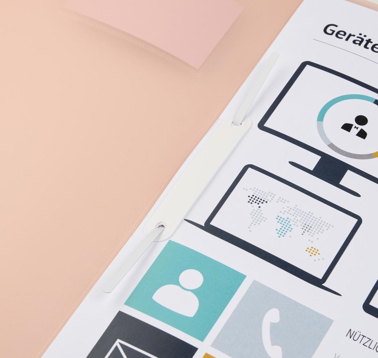 BRUNNEN Schnellhefter DIN A4 Polypropylen (PP) rosa pastell transluzent