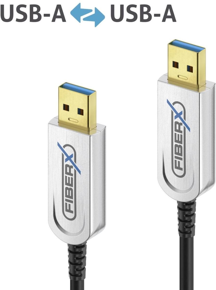 Thumbnail - FiberX Serie - USB 3.1 Glasfaser Kabel - USB-A auf USB-A - 40m