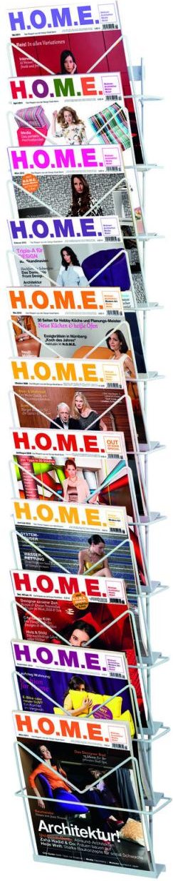 Kerkmann Wandprospekthalter DIN A4 11-Fach lichtgrau