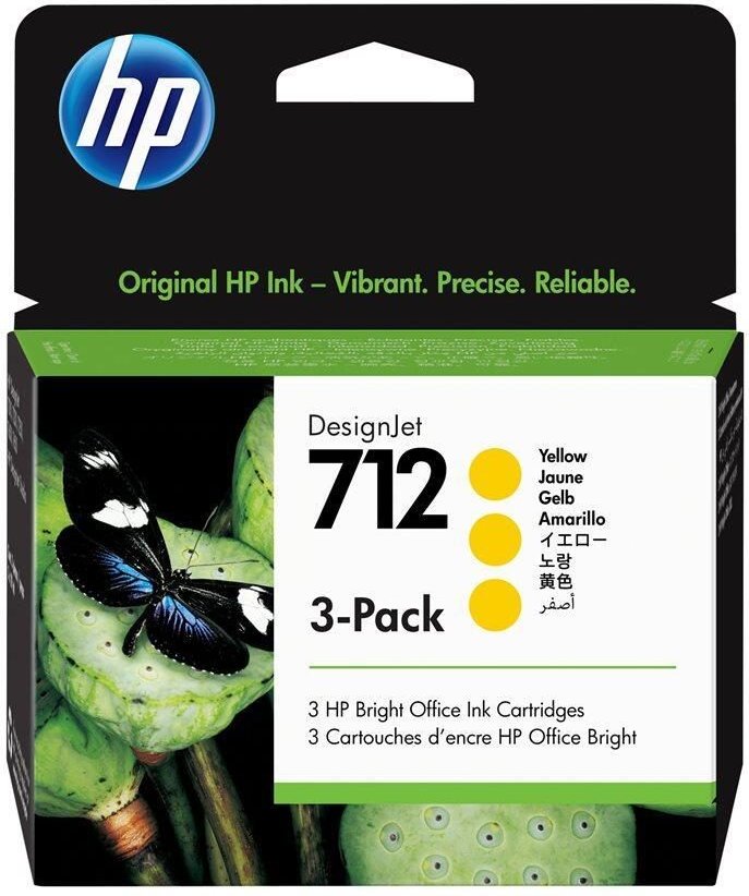 HP Original 712 Druckerpatronen 3er Pack gelb 29ml (3ED79A)