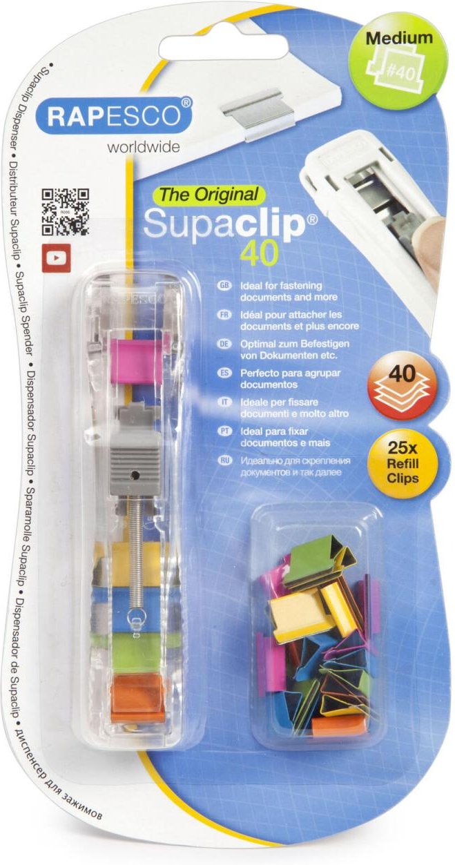 RAPESCO® Supaclip-Spender pink, gelb, blau, grün, orange