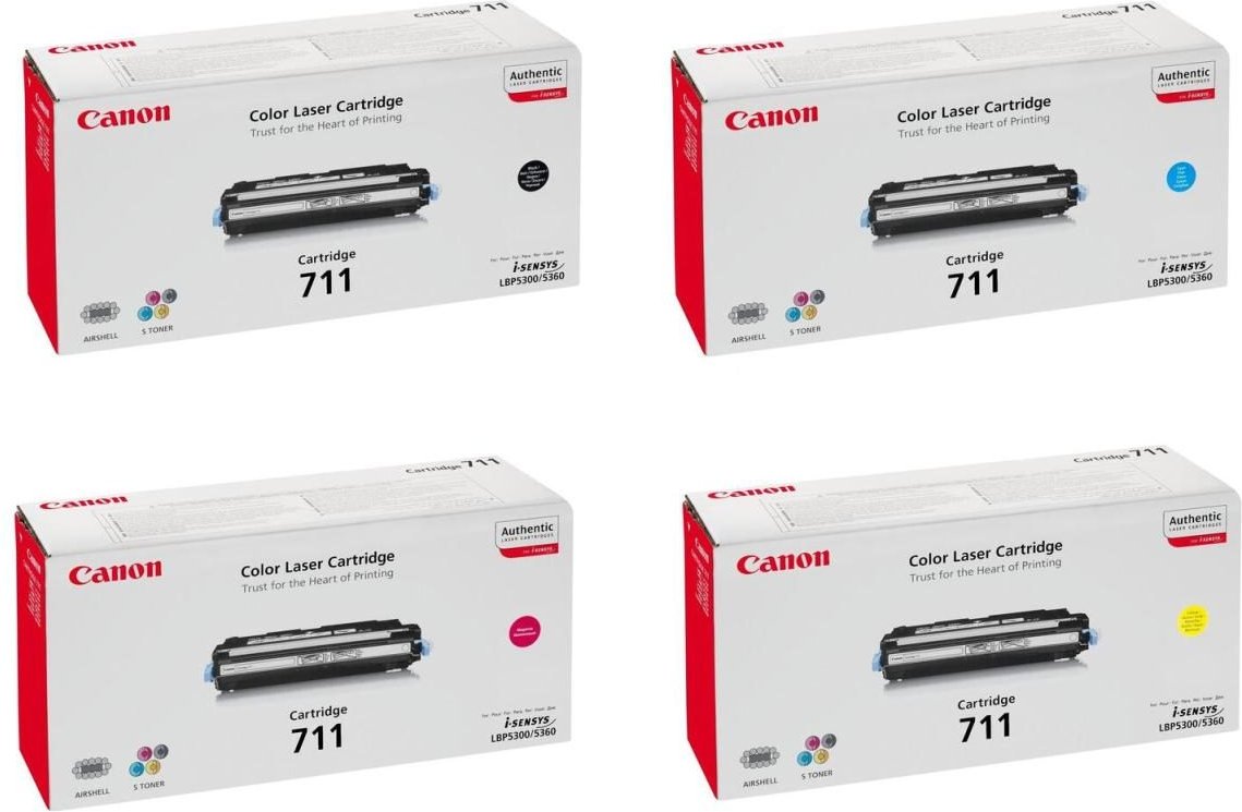 Canon Original Toner 711 4er-Set schwarz, cyan, magenta, gelb (OP1660B002)