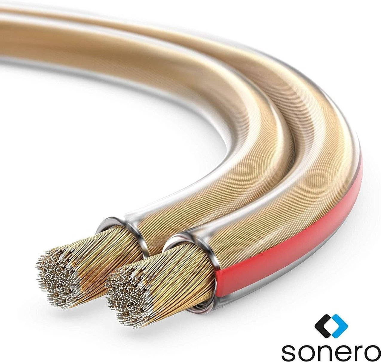 Sonero Lautsprecherkabel 2x0,75mm², CCA 25,0m, transparent