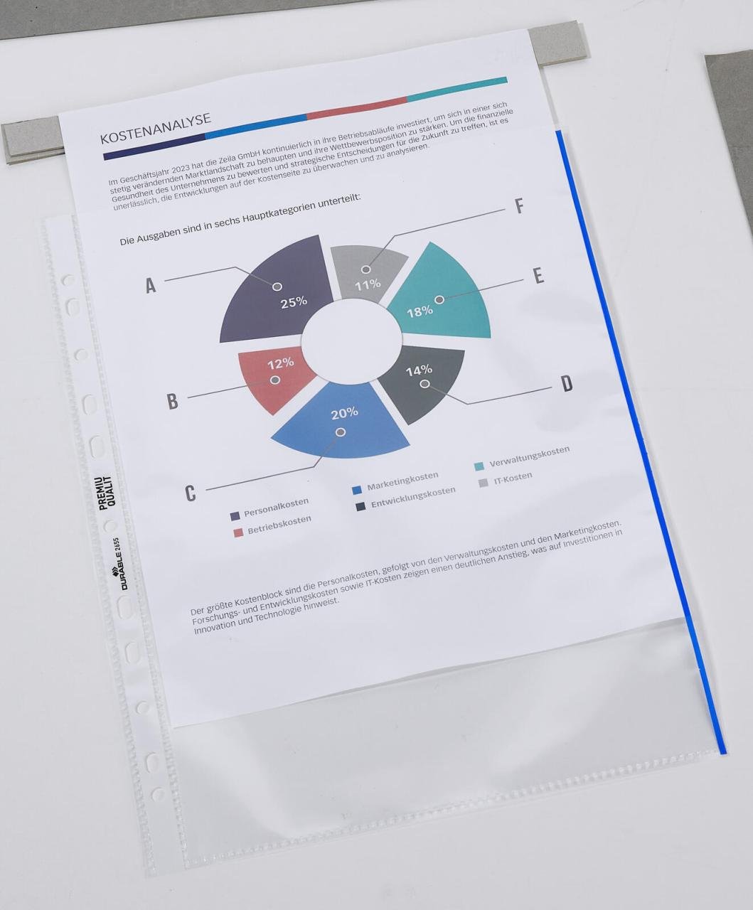 DURABLE Prospekthüllen DIN A4 0.08 mm blau