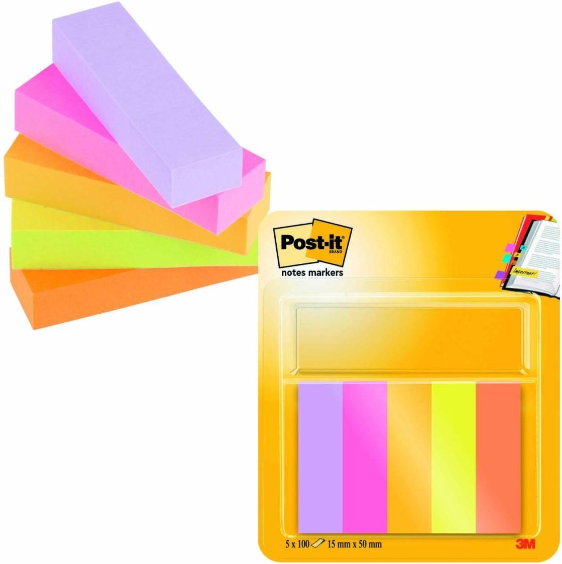 Post-it® Page Marker Energetic Haftmarker 1,5 x 5,0 cm