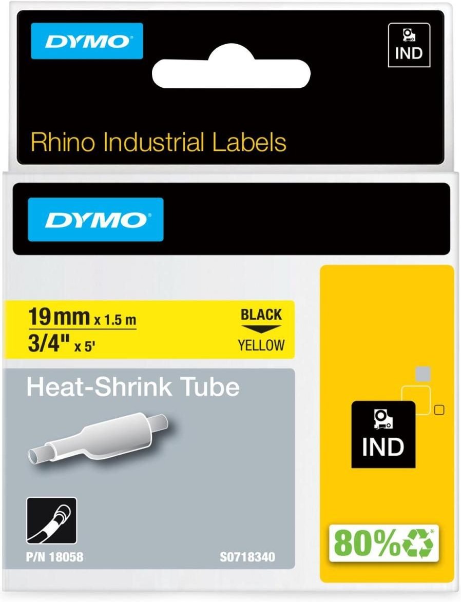 DYMO® Original IND-Heißschrumpfschlauch für Rhino, Polyolefin, schwarz auf gelb