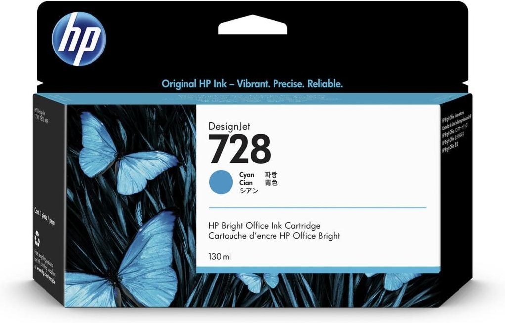 HP Original 728 Druckerpatrone - cyan (F9J67A)
