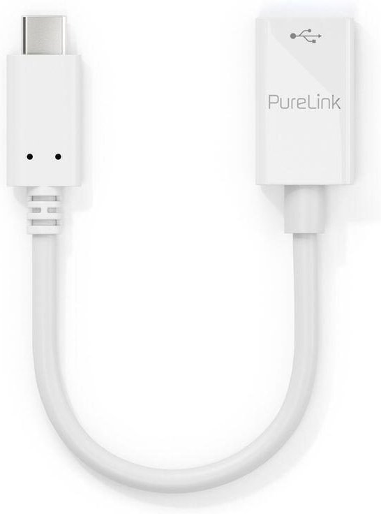 PureLink USB-C auf USB-A Adapter - USB 3.1 Gen1 - OTG - iSerie - weiß - 0,10m