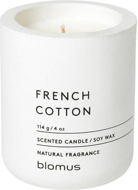 blomus FRENCH COTTON Duftkerze 8 cm weiß