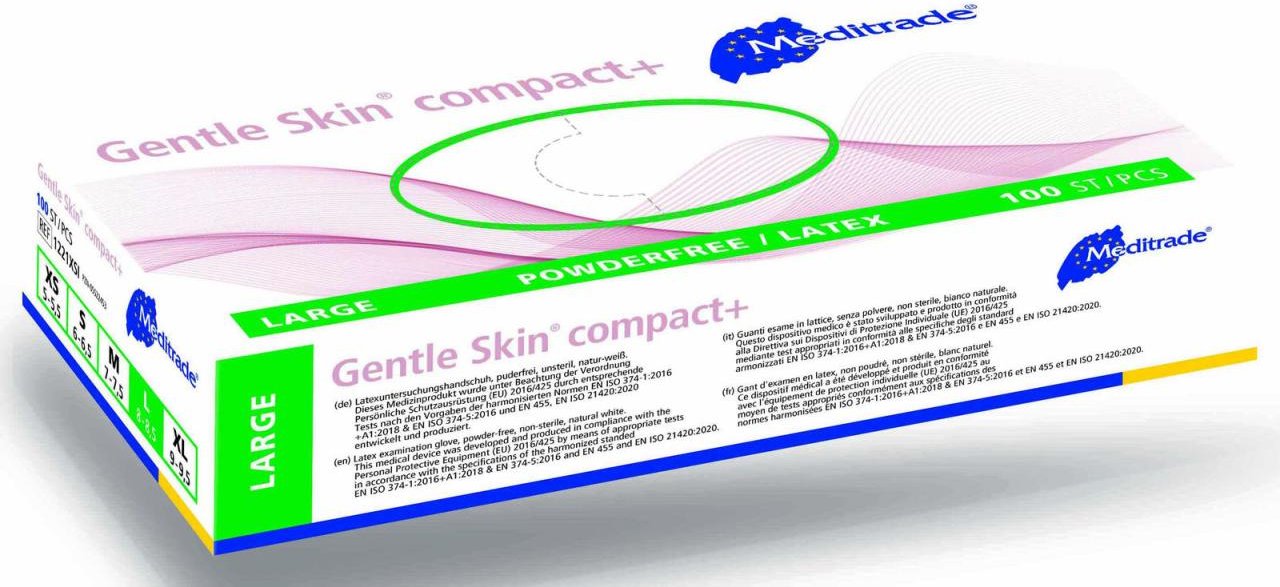 Thumbnail - Meditrade® Einmalhandschuhe Gentle Skin® compact+ L weiß