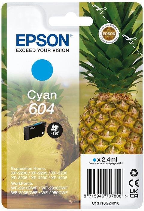 Epson Original 604 Ananas Druckerpatrone - cyan (C13T10G24010)