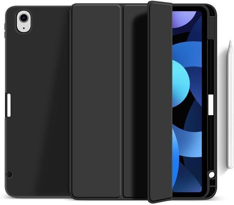 eSTUFF MIAMI Pencil Case für das iPad Air 11" (2024 & 2025) - Black PU leather/Clear