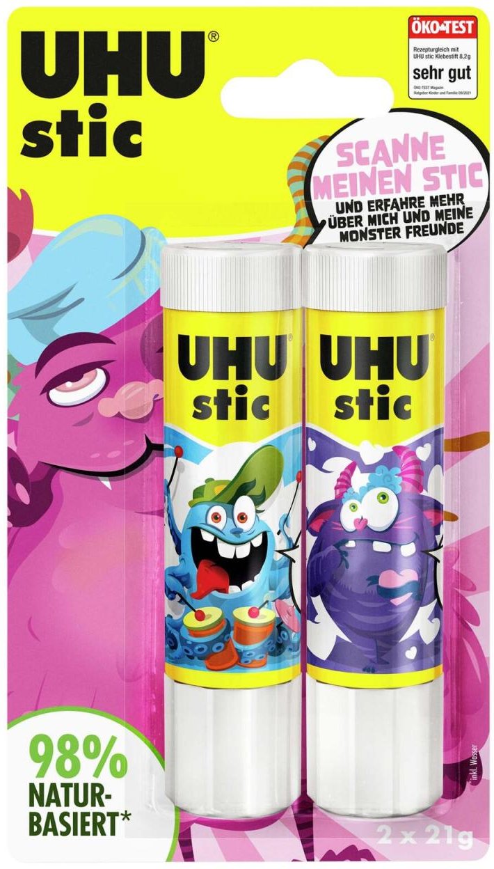 UHU MONSTER Klebestifte 2x 21,0 g