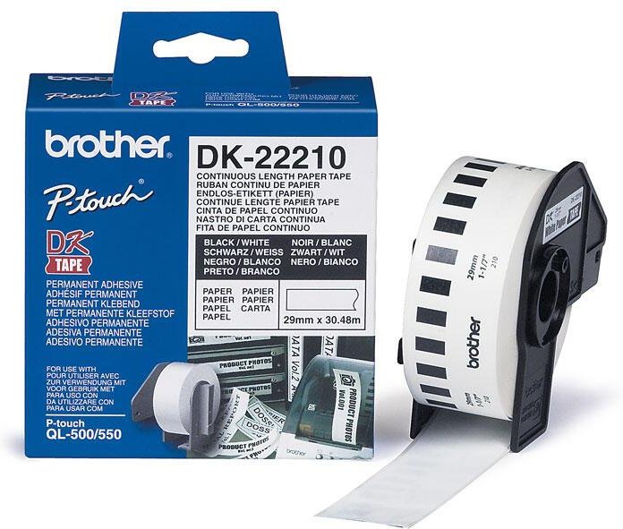 Brother DK-22210 - Etiketten - Rolle (2,9 cm x 30,5 m) - für QL 1050, 1050N, 1060N, 500, 500A, 500BS, 500BW, 550, 560, 5