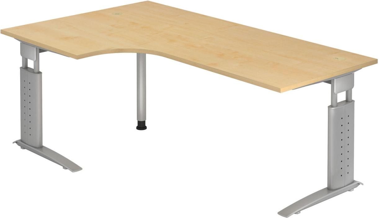 HAMMERBACHER VUS82/3/S höhenverstellbarer Schreibtisch 68 - 86 cm ahorn / silber