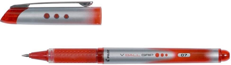 PILOT V-BALL GRIP 07 Tintenroller rot/silber 0,4 mm - Schreibfarbe rot
