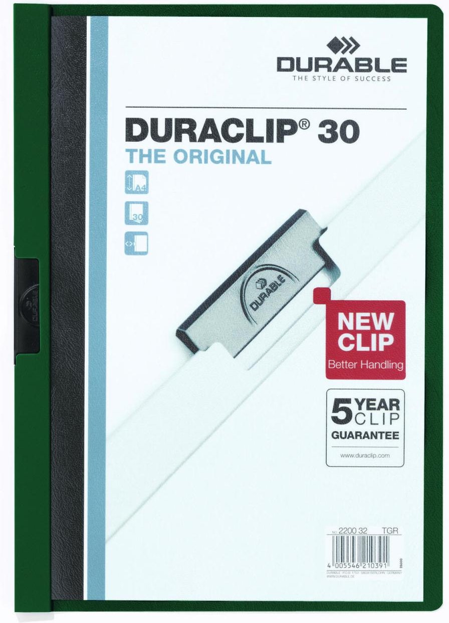 Thumbnail - DURABLE Klemmhefter Duraclip DIN A4 dunkelgrün