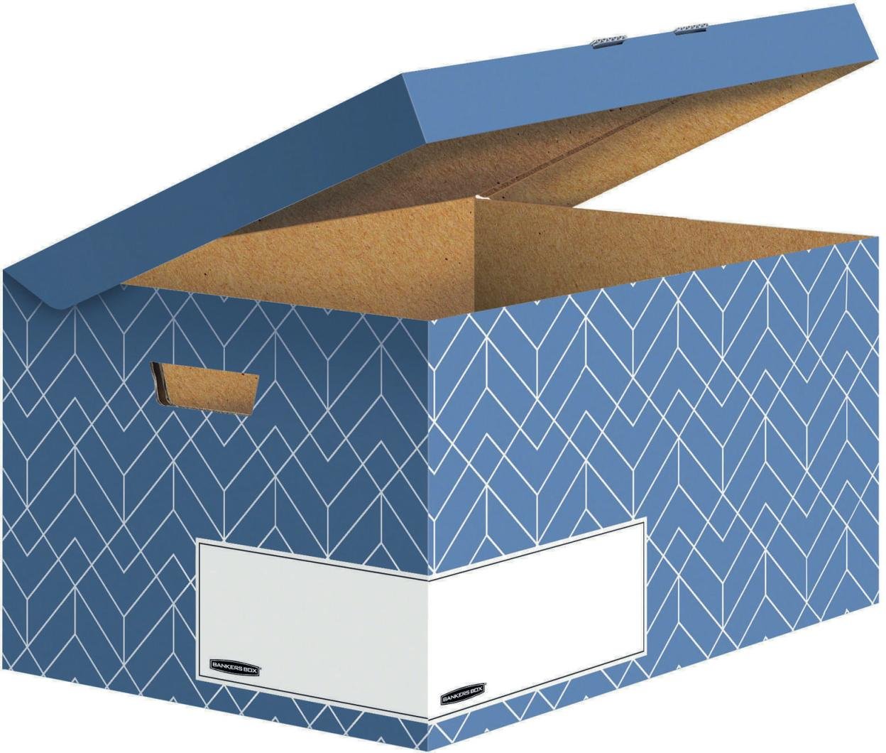 5 Bankers Box Archivboxen Bankers Box Décor Serie schieferblau/weiß 36,7 x 57,0 x 29,5 cm