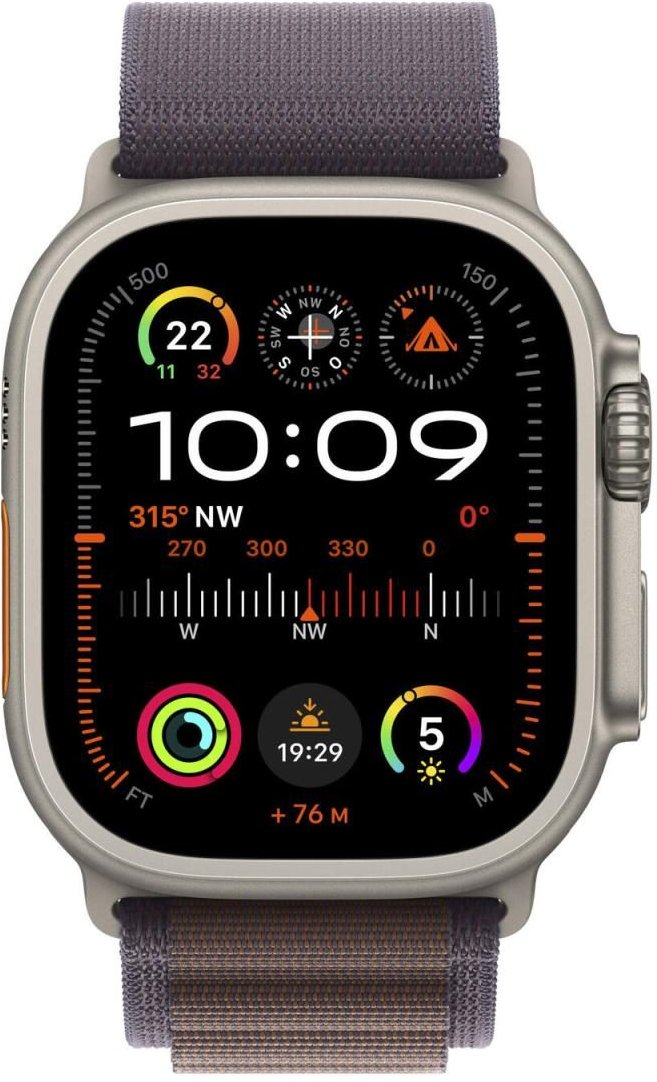 Apple Watch Ultra 2 (GPS + Cellular) 49mm Titaniumgehäuse, Alpine Loop indigo, klein