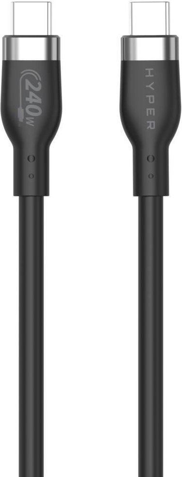 Hyper® Silikon USB-C zu USB-C Ladekabel 1m (240W, Schwarz)
