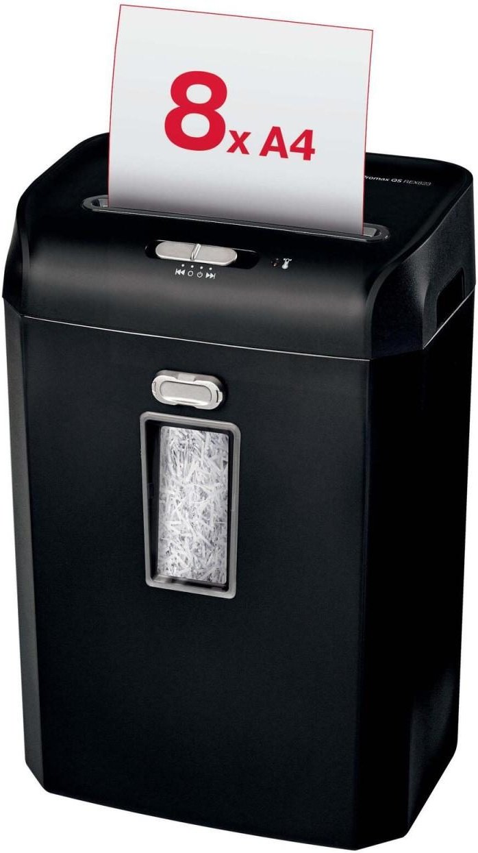 Rexel ProMax REX823 Aktenvernichter mit Partikelschnitt bis 8 Blatt schwarz