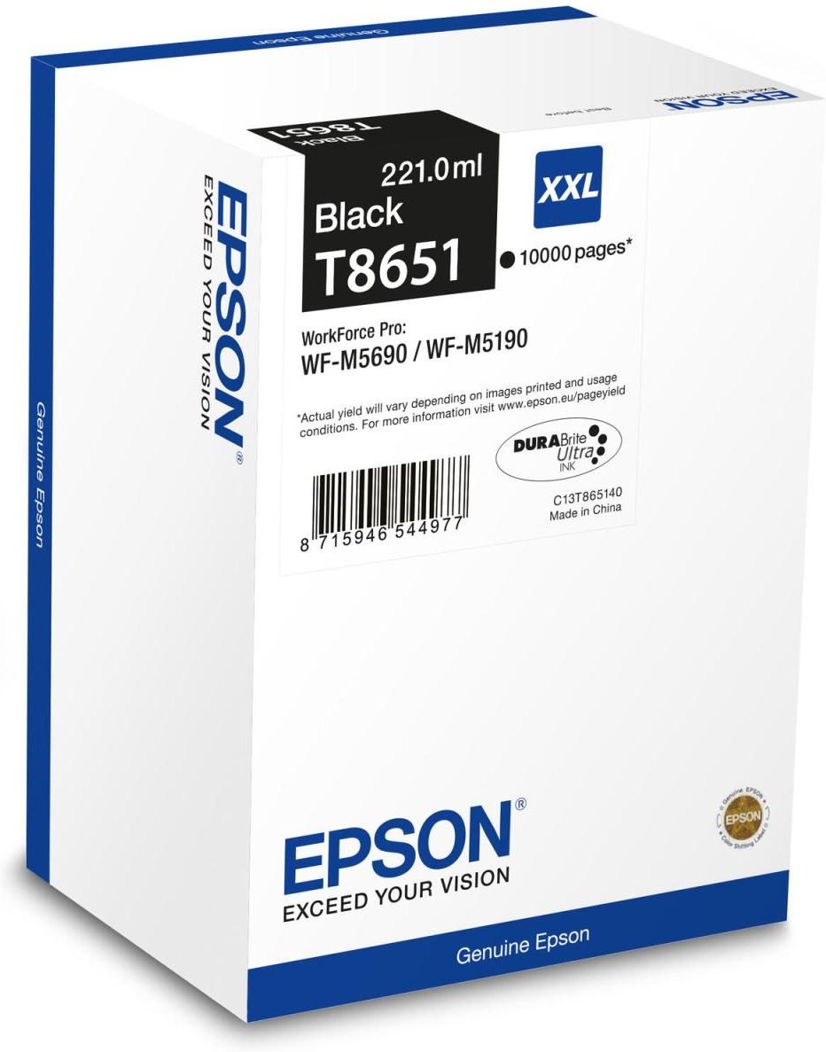 Epson Original T8651 XXL Druckerpatrone schwarz 10.000 Seiten 221ml (C13T865140)
