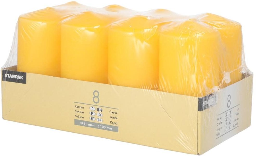 Thumbnail - PAPSTAR Stumpenkerzen 10 cm goldgelb