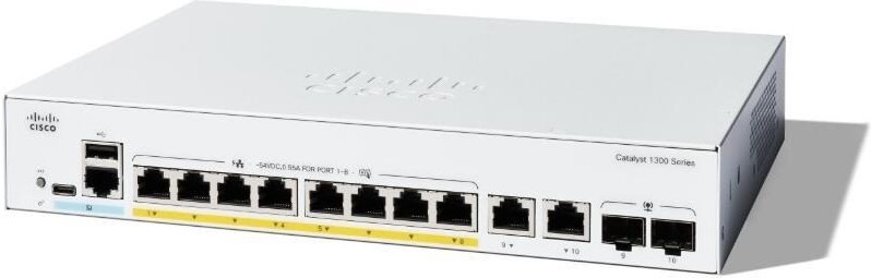Cisco Catalyst 1300-8FP-2G Switch 8x 1GbE + 2x 1GbE RJ45/SFP Combo L3 managed