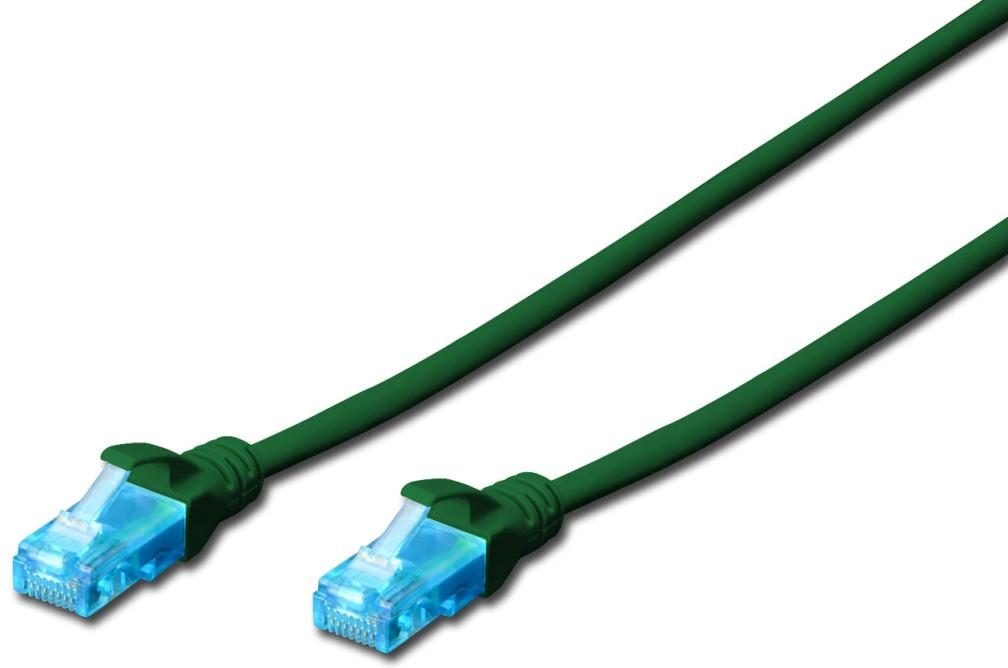 DIGITUS Patch-Kabel RJ-45 (M) zu RJ-45 (M) 0.5 m Kupfer U/UTP Cat 5e grün (DK-1511-005/G)