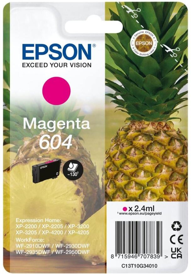 Epson Original 604 Ananas Druckerpatrone - magenta (C13T10G34010)