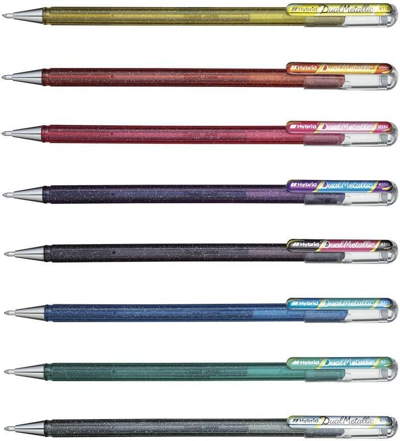 Thumbnail - Pentel Dual Metallic Gelschreiber 0.5 mm, Schreibfarbe: Silber