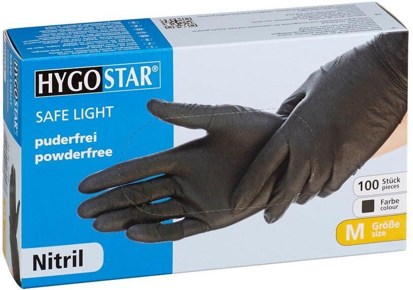 Thumbnail - Hygostar Safe Light Einmalhandschuhe schwarz - Größe M