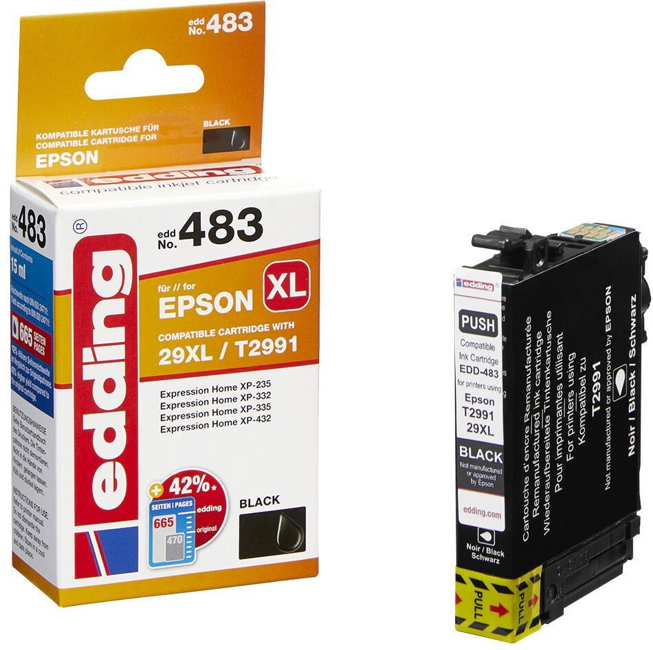 edding Druckerpatrone EDD-483 schwarz kompatibel zu EPSON 29XL / T2991XL
