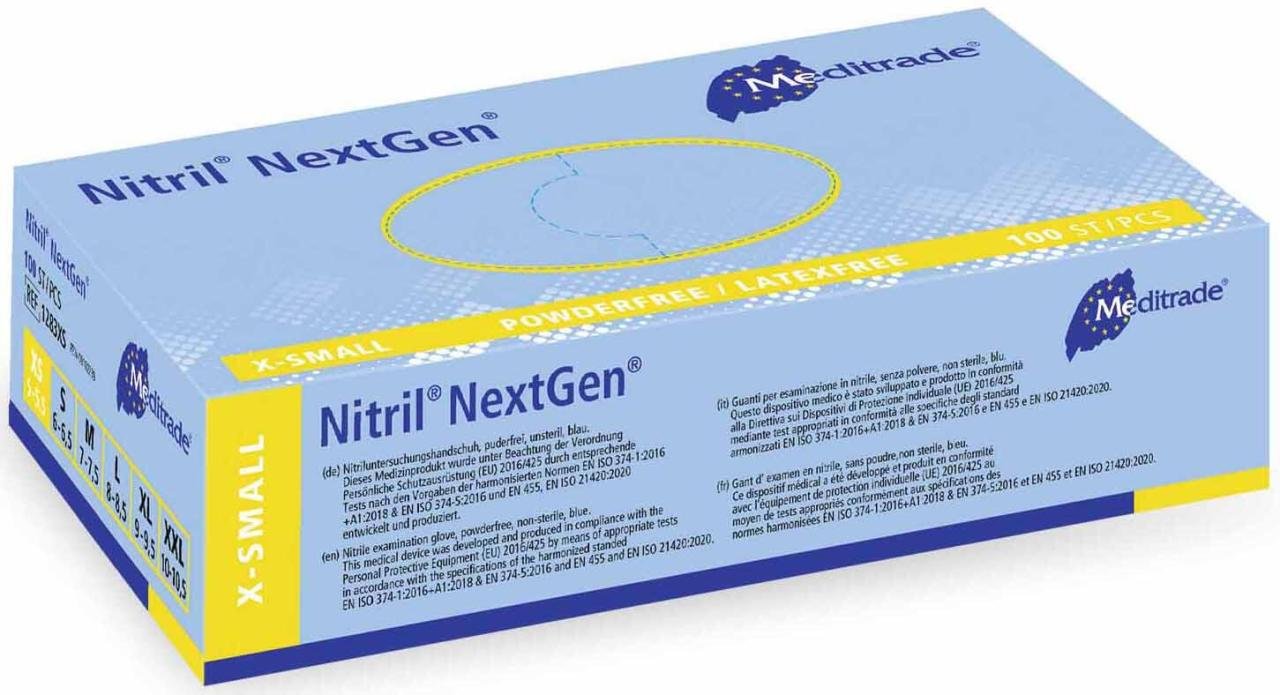 Thumbnail - Meditrade® Einmalhandschuhe Nitril® NextGen® XS blau