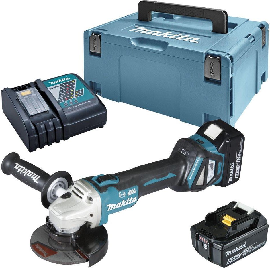 makita Akku-Winkelschleifer-Set DGA513RTJ