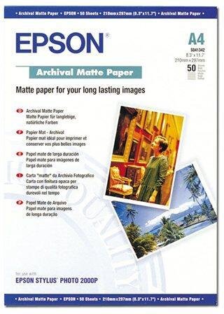 Epson Archival Matte Paper - Papier, matt - A4 (210 x 297 mm) - 192 g/m2 - 50 Blatt - für Stylus Pro 11880, Pro 3880, Pr